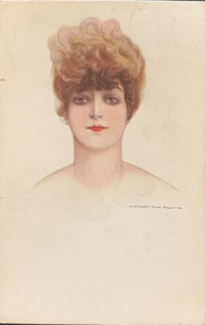 Cartolina d'epoca - Volto di donna 1918 (Giovanni Nanni)