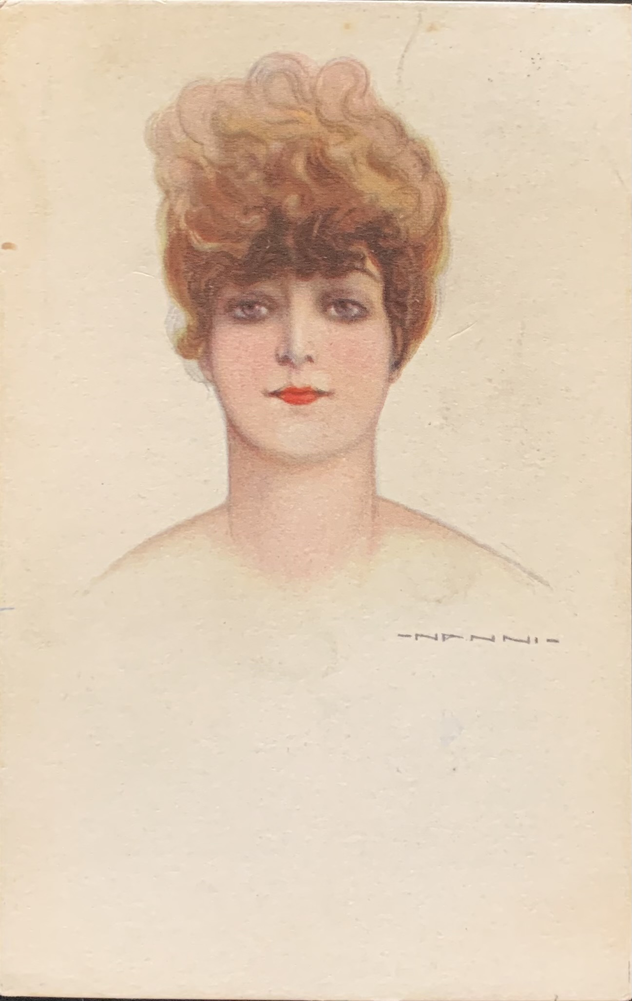 Cartolina d'epoca - Volto di donna 1918 (Giovanni Nanni) - immagine 1