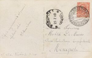 Cartolina d'epoca - Donnina in rosso 1919 (Tito Corbella) - immagine 2