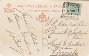 Cartolina d'epoca - Reggimento Cavalleggeri di Padova 1909 - immagine 2