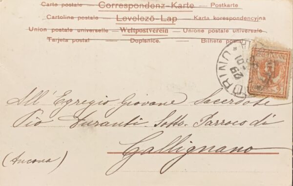 Cartolina d'epoca - Umoristica. La Giurisprudenza 1896 (Enzo Van Dock)