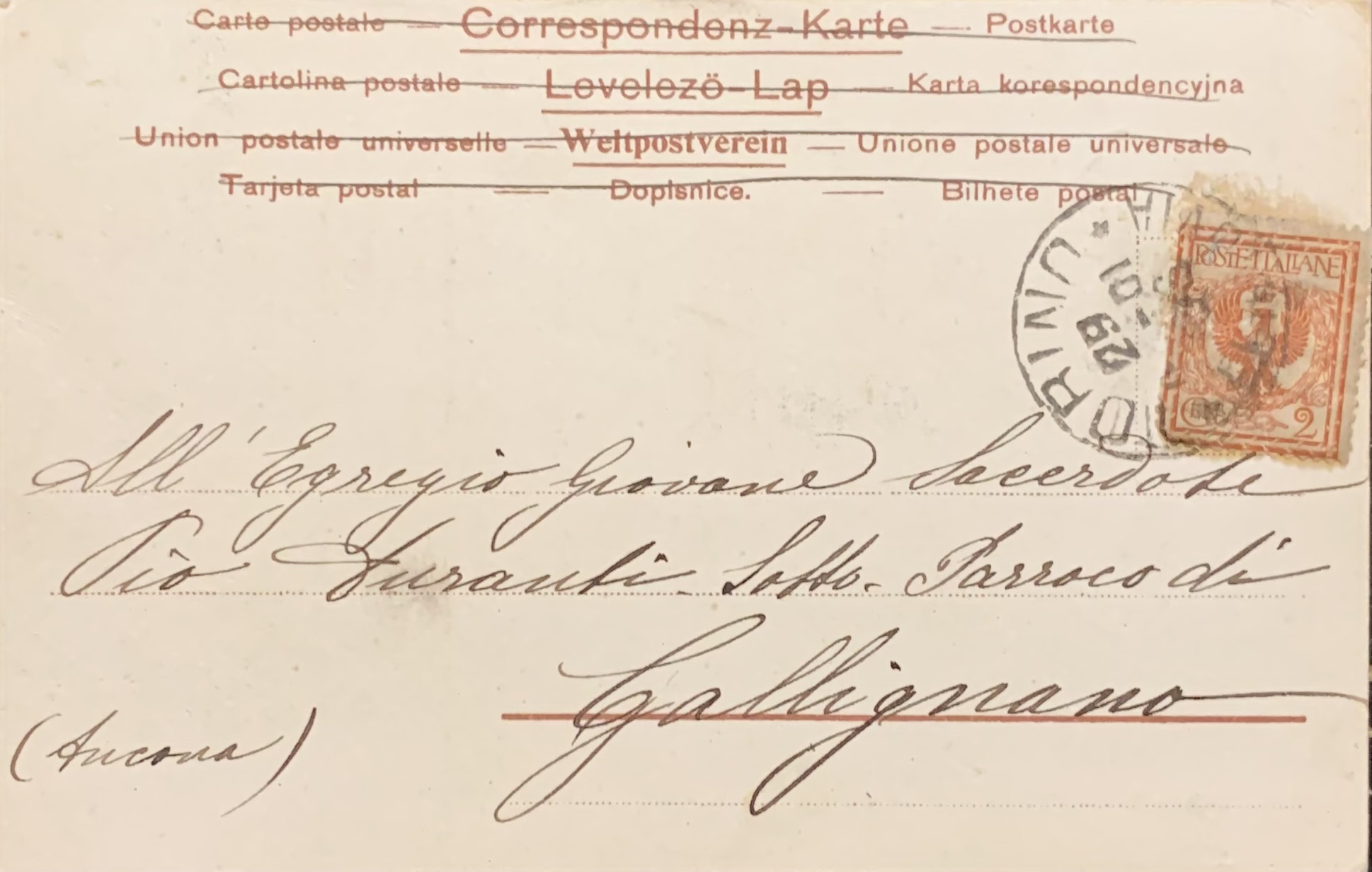 Cartolina d'epoca - Umoristica. La Giurisprudenza 1896 (Enzo Van Dock) - immagine 2
