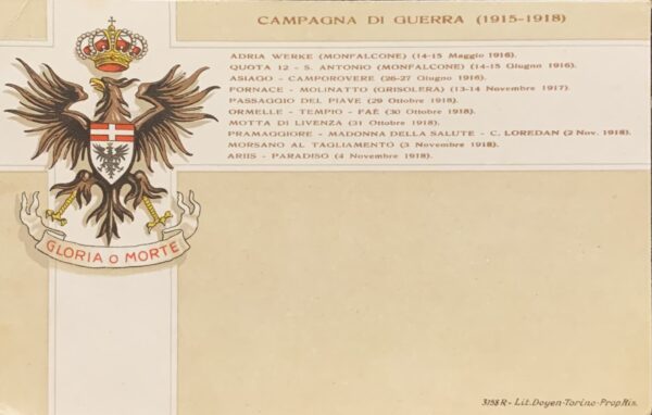 Cartolina d'epoca - Prima Guerra Mondiale. Cavalleggeri di Aquila 1918