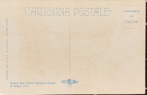 Cartolina d'epoca - Prima Guerra Mondiale. L'Italia non conosce che la via dell'onore 1916 (Adolfo Simeone)