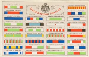 Cartolina d'epoca - Prima Guerra Mondiale. Decorazioni Italiane 1918