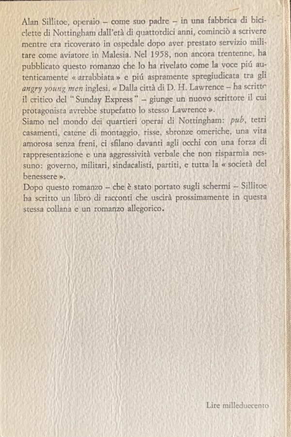 Sillitoe, Alan - Sabato sera, domenica mattina   [Einaudi Torino, 1961]