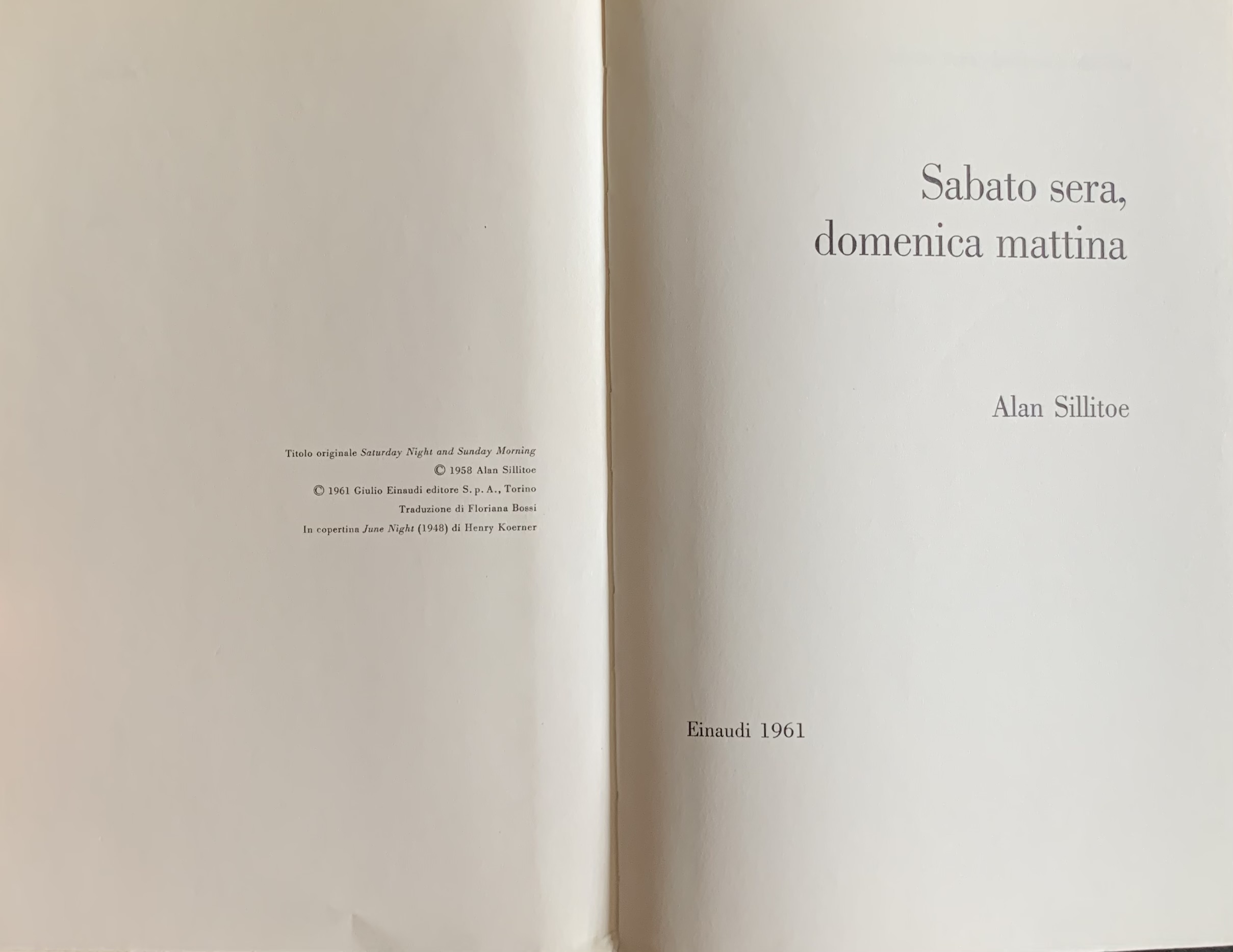 Sillitoe, Alan - Sabato sera, domenica mattina   [Einaudi Torino, 1961] - immagine 3