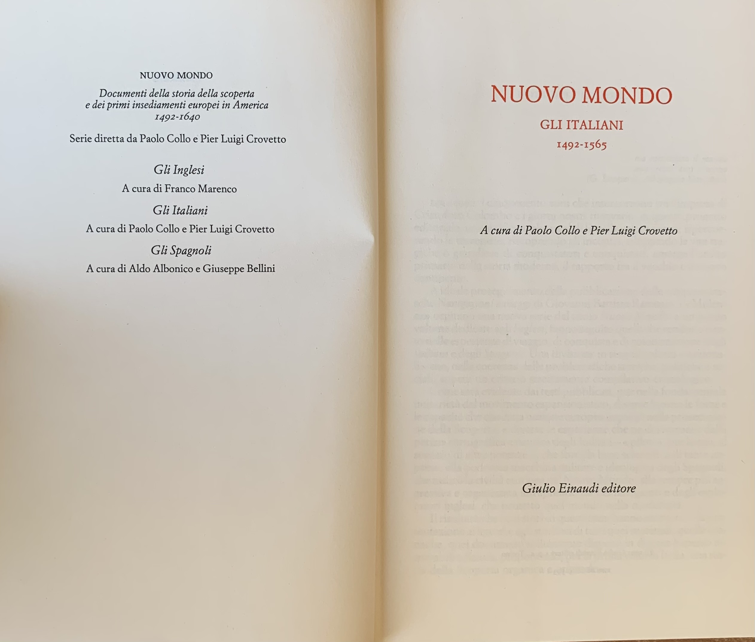Collo, Paolo e Crovetto, Pier Luigi - Nuovo Mondo. Gli Italiani 1492-1565   [Einaudi Torino, 1991] - immagine 4