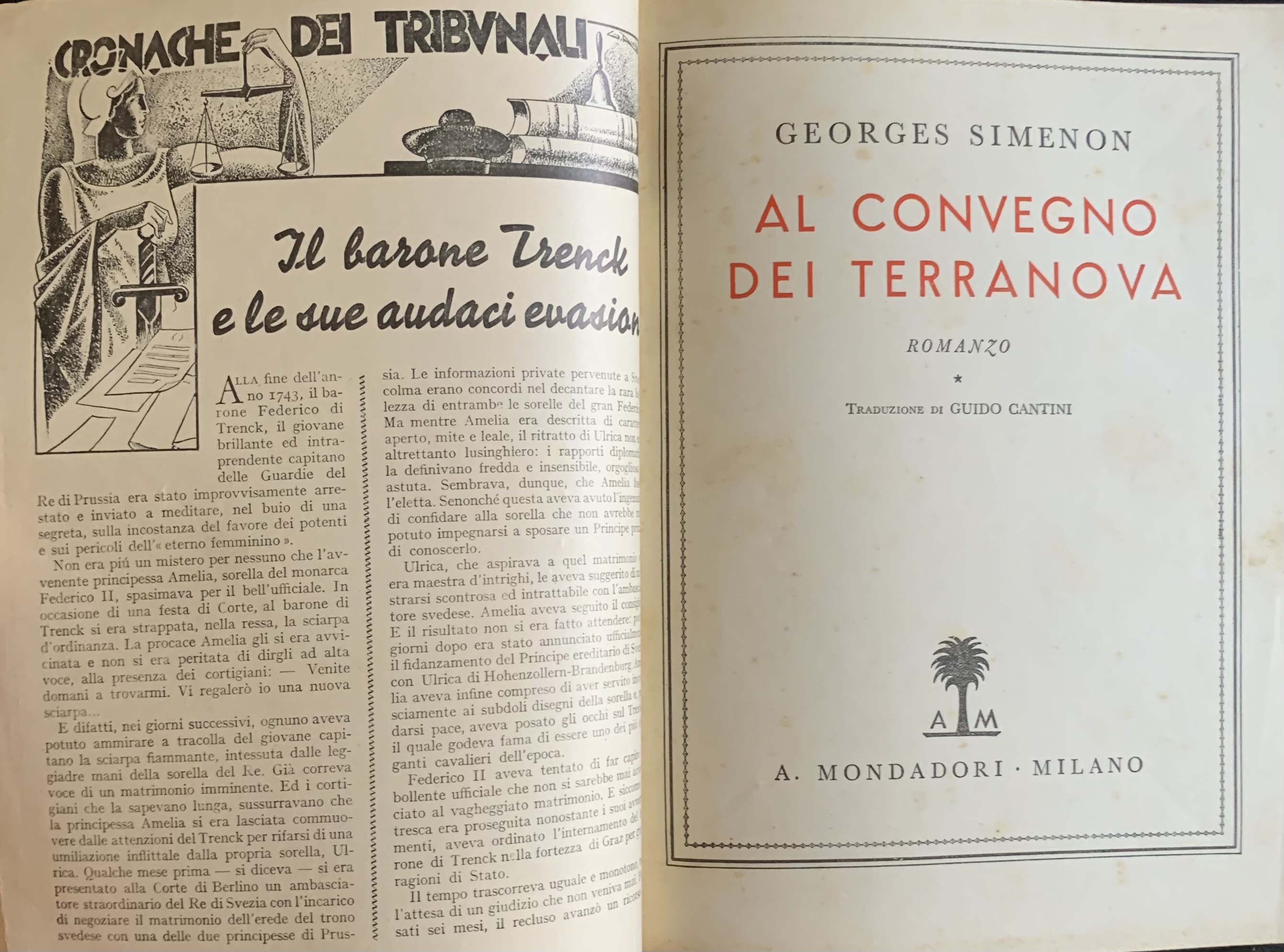 Simenon, Georges - Al convegno dei Terranova   [Mondadori Milano, 1935] - immagine 3