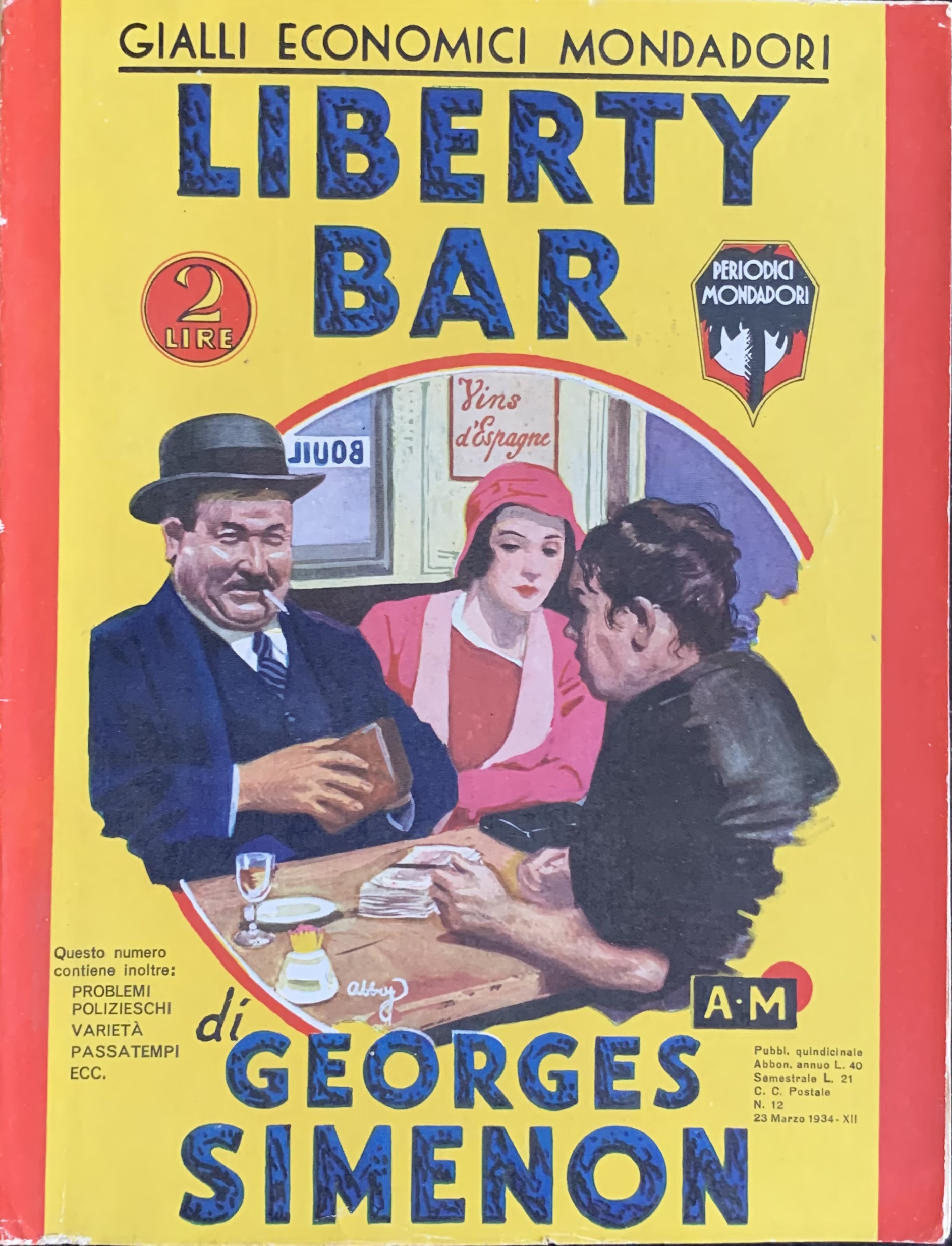 Simenon, Georges - Liberty Bar   [Mondadori Milano, 1934] - immagine 1