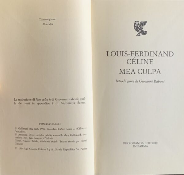 Céline, Louis-Ferdinand - Mea culpa   [Guanda Parma, 1994]