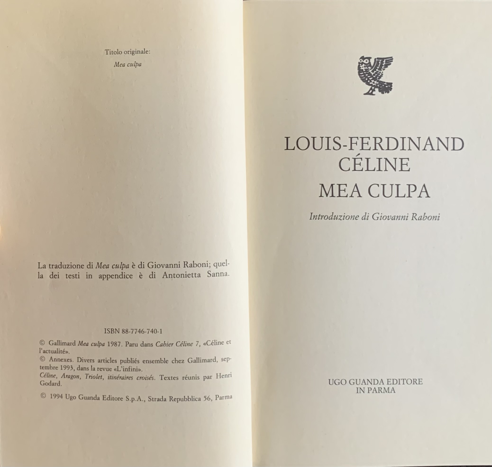 Céline, Louis-Ferdinand - Mea culpa   [Guanda Parma, 1994] - immagine 3