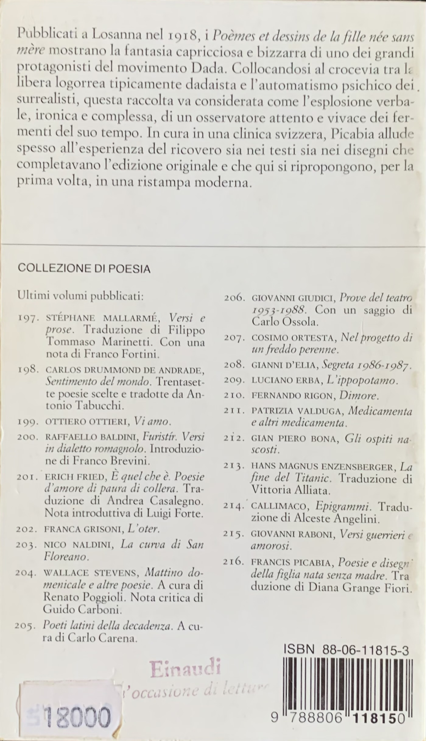 Picabia, Francis - Poesie e disegni della figlia nata senza madre   [Einaudi Torino, 1990] - immagine 2