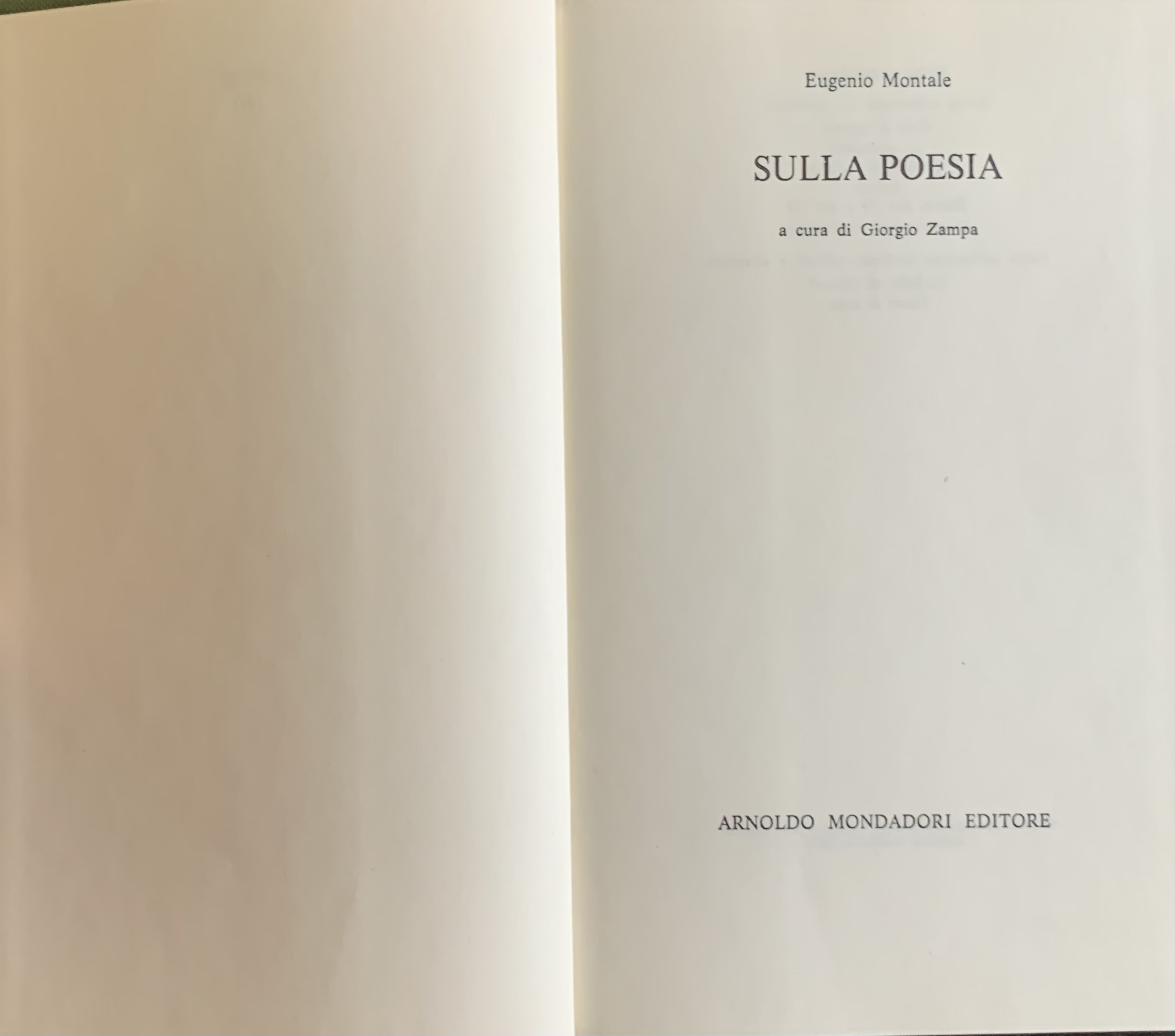 Montale, Eugenio - Sulla poesia   [Mondadori Milano, 1976] - immagine 3