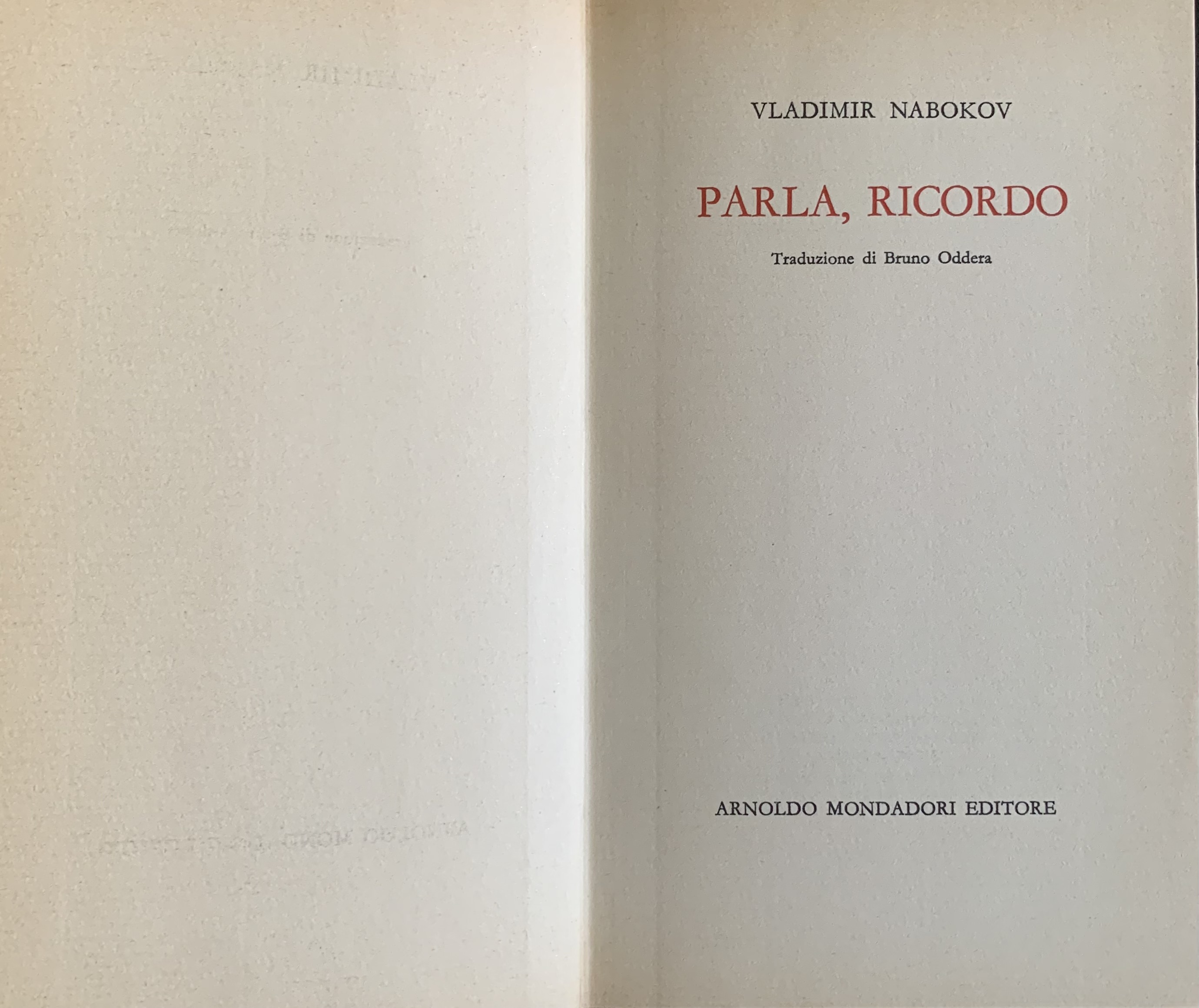 Nabokov, Vladimir - Parla, ricordo   [Mondadori Milano, 1962] - immagine 3