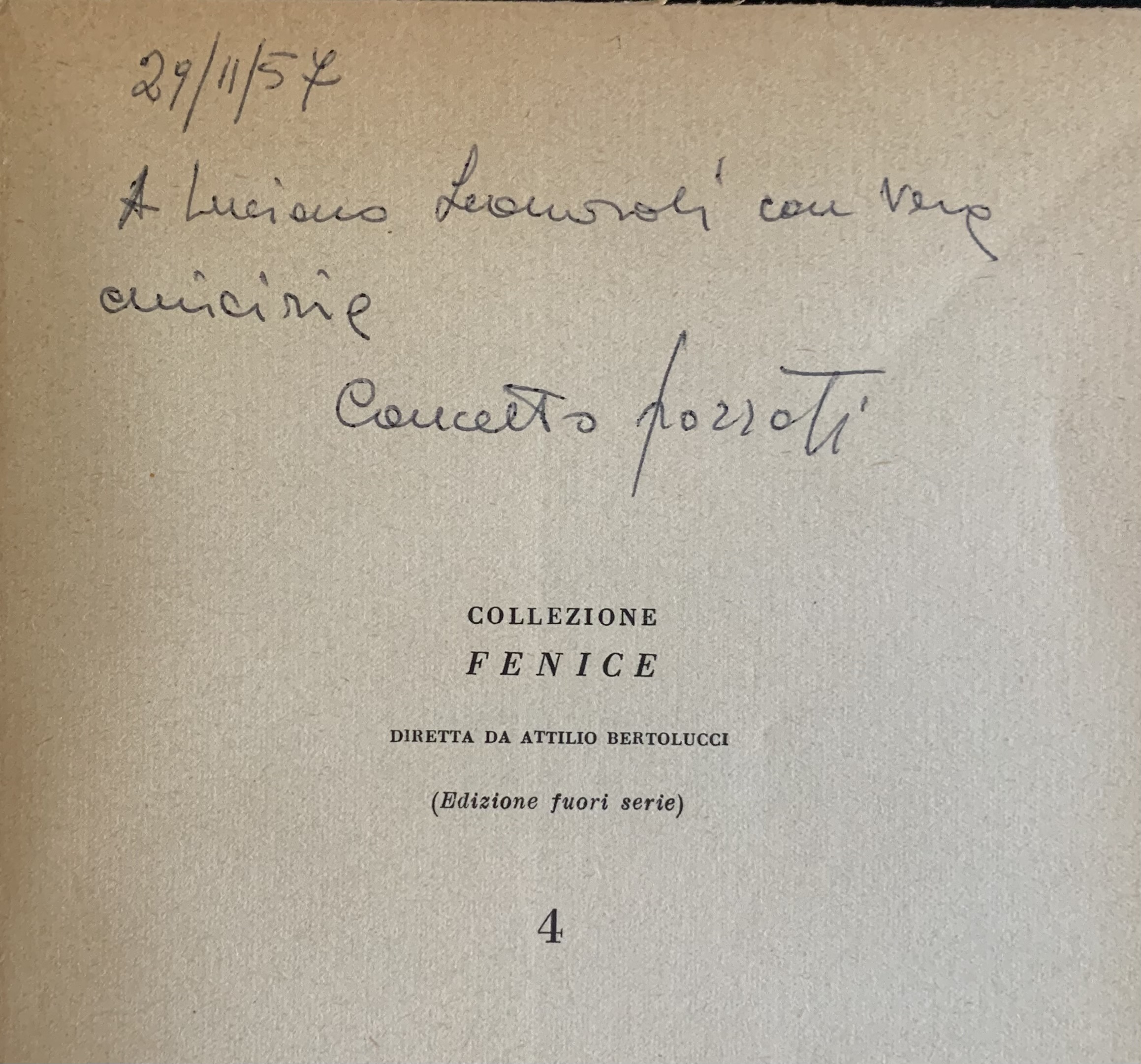 (Autografo di Concetto Pozzati) Eliot, Thomas Stearns - Poesie   [Guanda Parma, 1955] - immagine 4