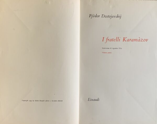 Dostoevskij, Fjòdor - I fratelli Karamàzov. 2 volumi   [Einaudi Torino, 1954]