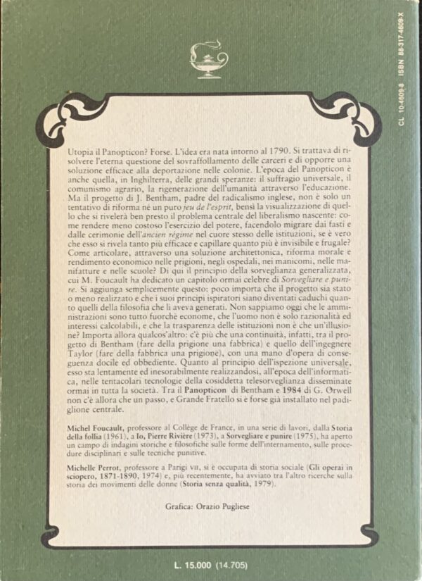 Bentham, Jeremy - Panopticon ovvero La casa d'ispezione   [Marsilio Venezia, 1983]