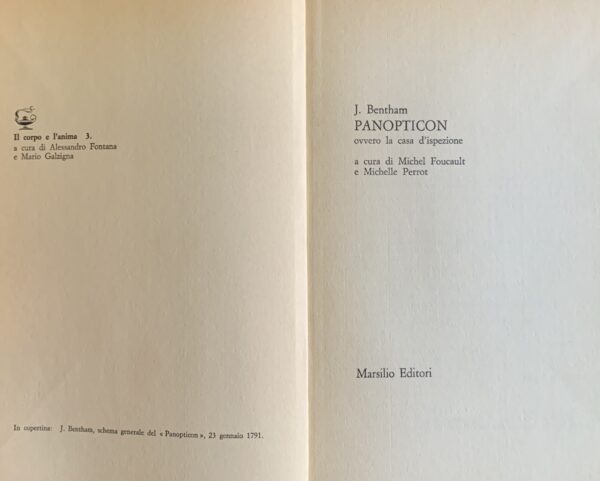 Bentham, Jeremy - Panopticon ovvero La casa d'ispezione   [Marsilio Venezia, 1983]