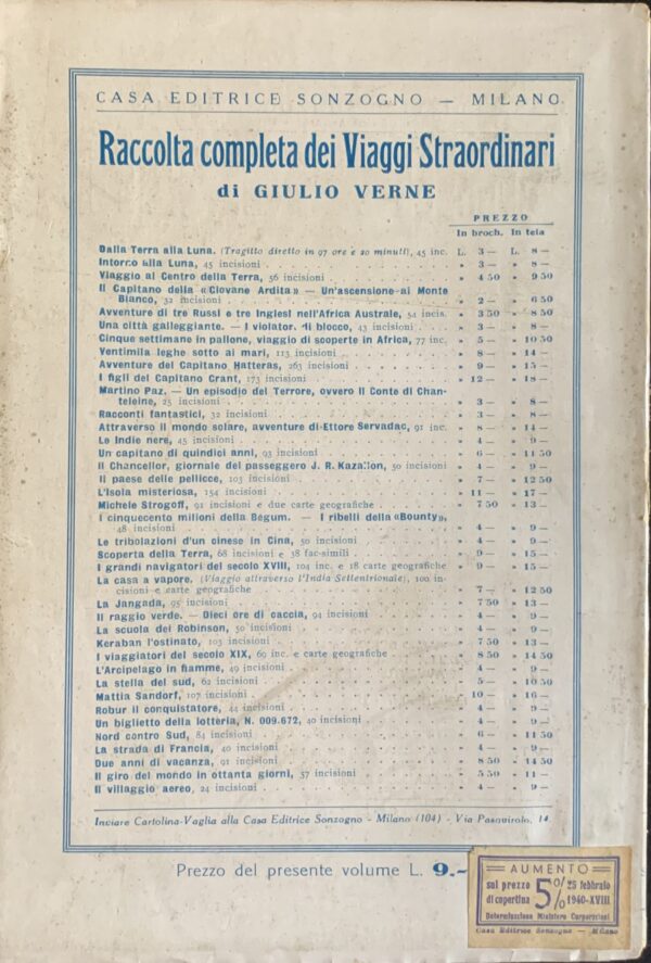 Verne, Giulio - Avventure del Capitano Hatteras   [Sonzogno Milano, 1929]