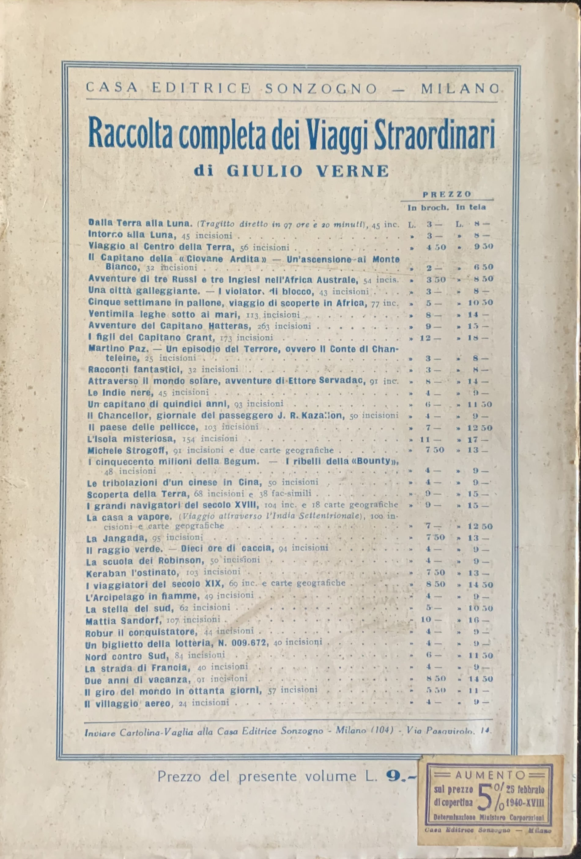 Verne, Giulio - Avventure del Capitano Hatteras   [Sonzogno Milano, 1929] - immagine 2