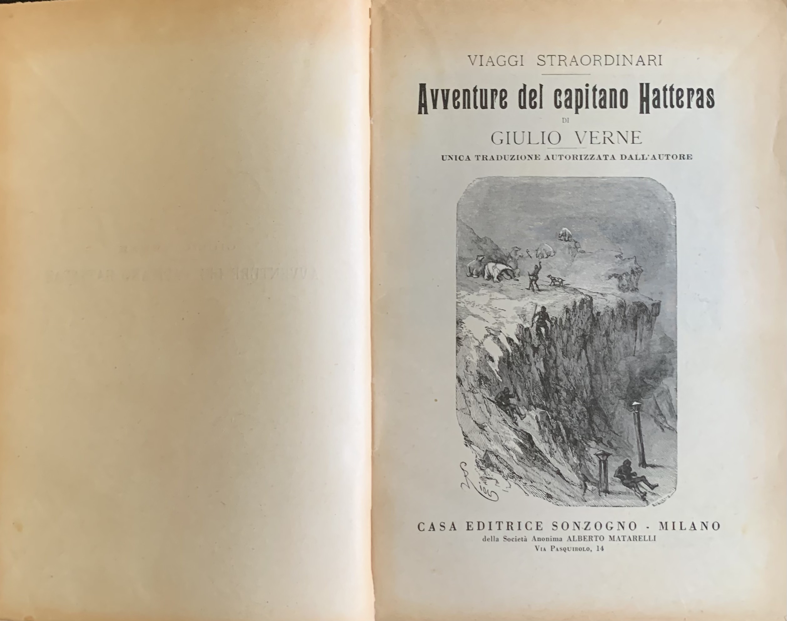 Verne, Giulio - Avventure del Capitano Hatteras   [Sonzogno Milano, 1929] - immagine 3