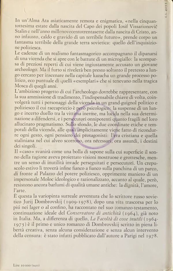 Dombrovskij, Jurij - La facoltà di cose inutili   [Einaudi Torino, 1979]