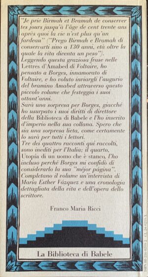 Borges, Jorge Luis - Venticinque Agosto 1983 e altri racconti inediti   [Franco Maria Ricci Parma, 1980] - immagine 2