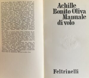 Bonito Oliva, Achille - Manuale di volo   [Feltrinelli Milano, 1982] - immagine 3