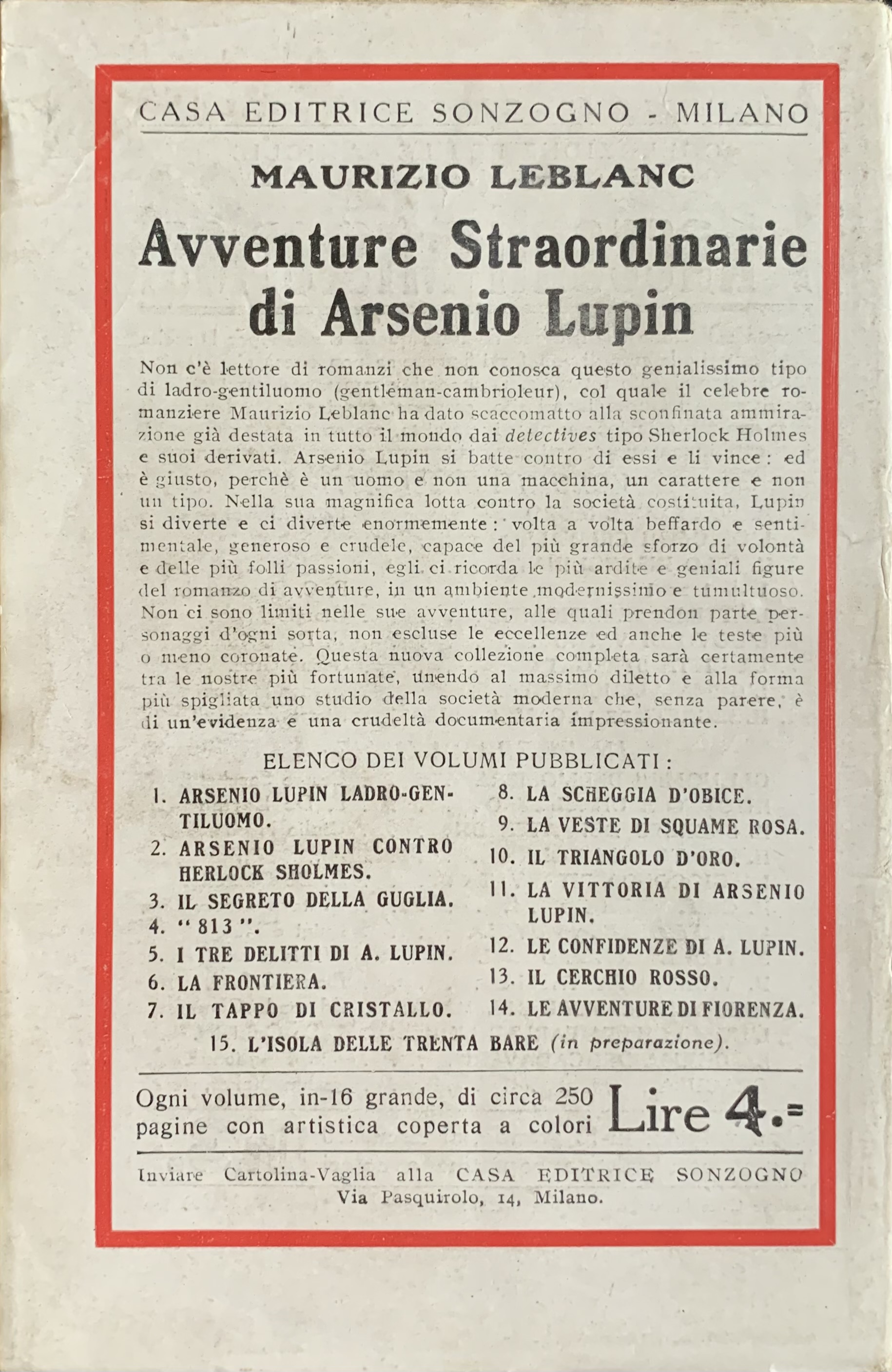 Leblanc, Maurice - "813"   [Sonzogno Milano, 1921] - immagine 2