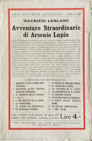 Leblanc, Maurice - Il triangolo d'oro   [Sonzogno Milano, 1922] - immagine 2