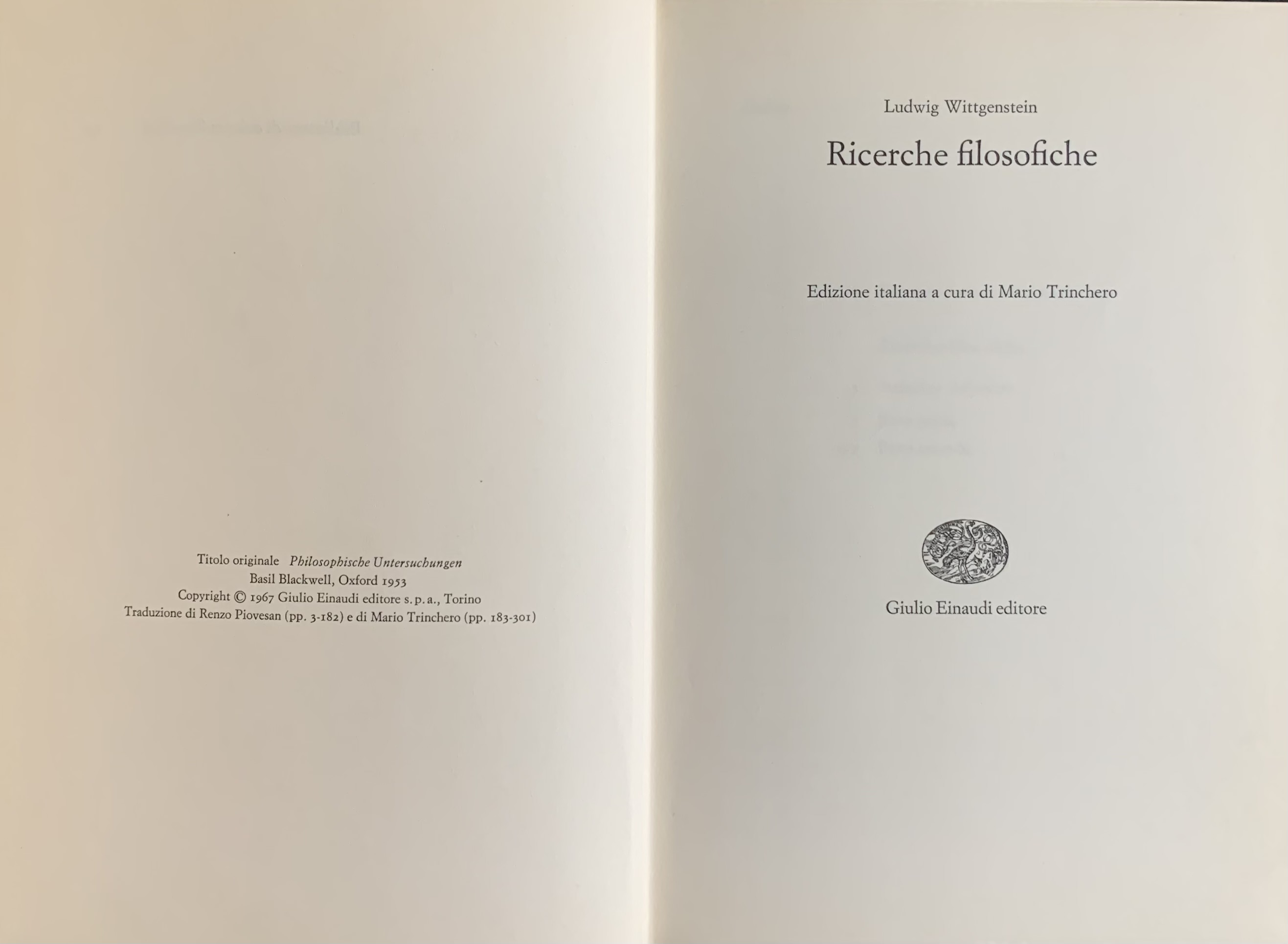 Wittgenstein, Ludwig - Ricerche filosofiche   [Einaudi Torino, 1967] - immagine 3