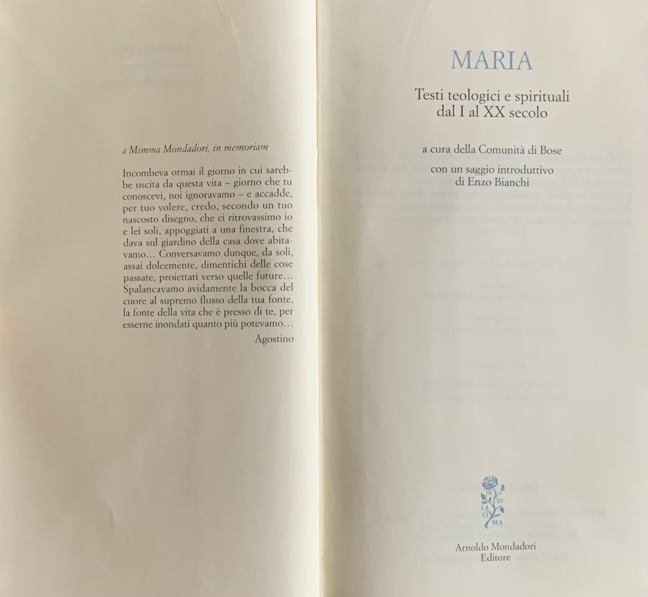 Comunità di Bose (a cura di) - Maria. Testi teologici e spirituali dal I al XX secolo   [Mondadori Milano, 2001] - immagine 3