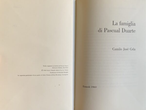 Cela, Camilo José - La famiglia di Pascual Duarte   [Einaudi Torino, 1960]