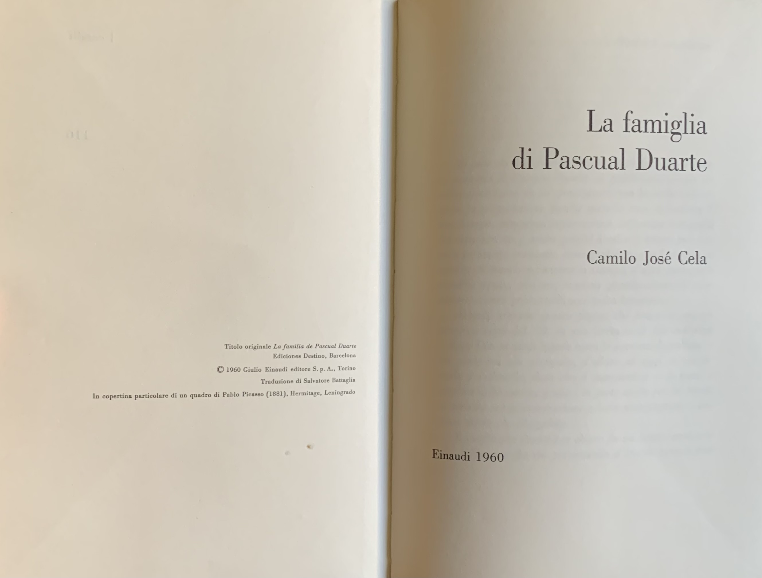 Cela, Camilo José - La famiglia di Pascual Duarte   [Einaudi Torino, 1960] - immagine 3