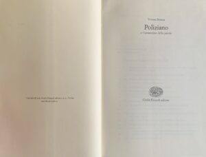 Branca, Vittore - Poliziano e l'umanesimo della parola   [Einaudi Torino, 1983] - immagine 3