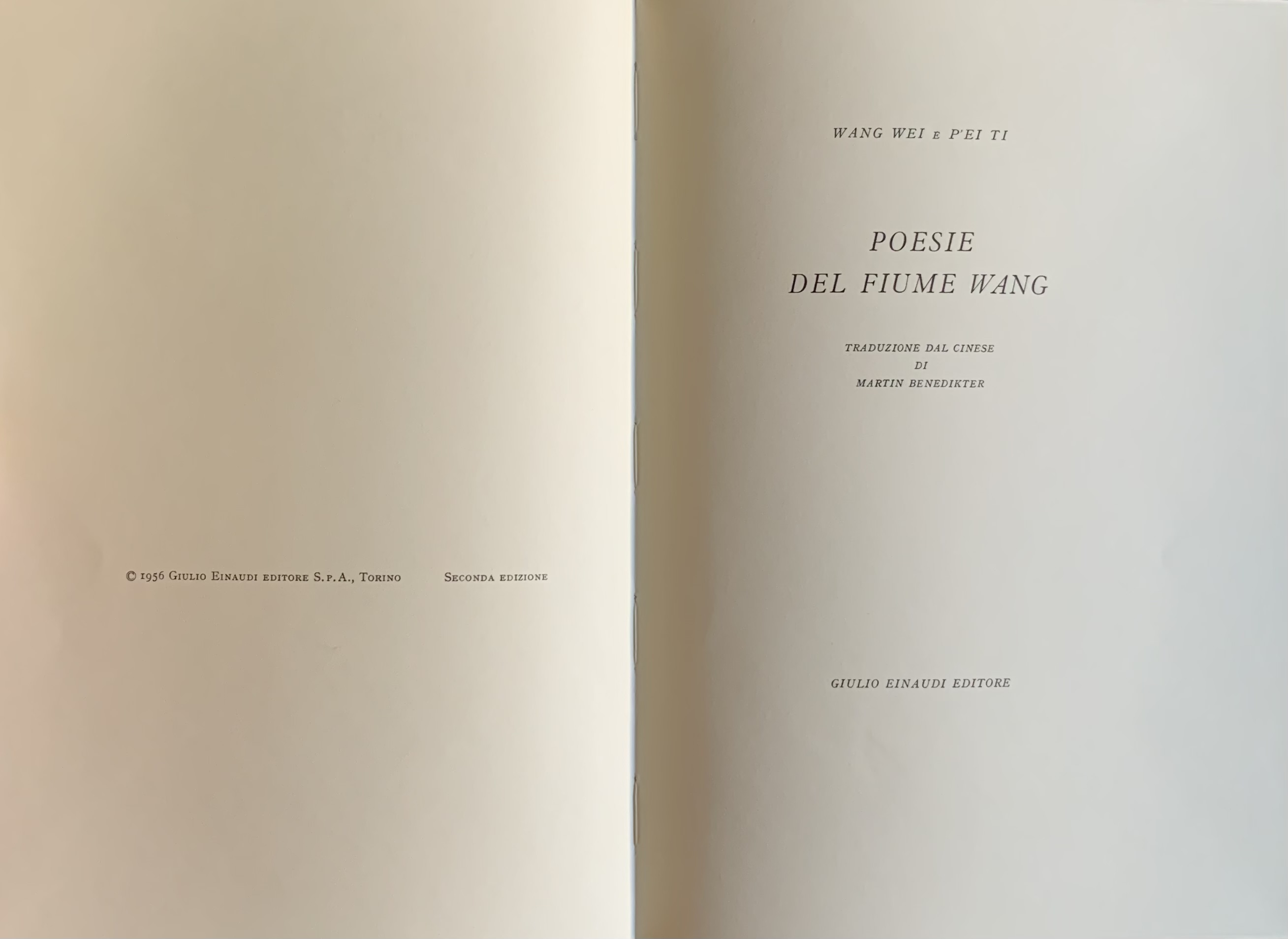 Wei, Wang e Ti P'Ei - Poesie del fiume Wang   [Einaudi Torino, 1961] - immagine 3