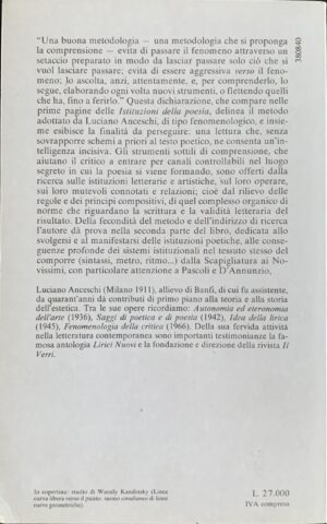 Anceschi, Luciano - Le istituzioni della poesia   [Bompiani Milano, 1983] - immagine 2