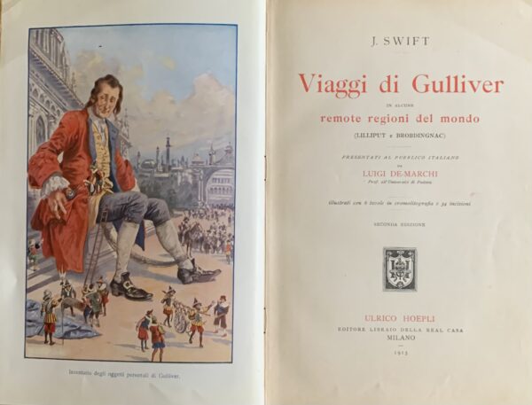 Swift, Jonathan - Viaggi di Gulliver in alcune remote regioni del mondo   [Hoepli Milano, 1913]