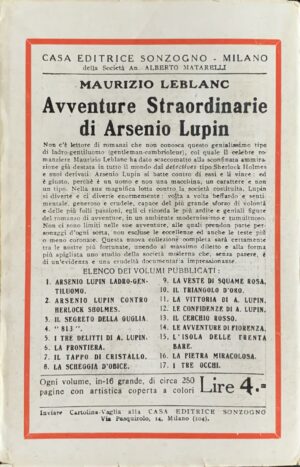 Leblanc, Maurice - Arsenio Lupin contro Herlock Sholmes   [Sonzogno Milano, 1928] - immagine 2