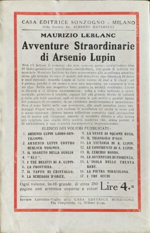 Leblanc, Maurice - Il tappo di cristallo   [Sonzogno Milano, 1929] - immagine 2