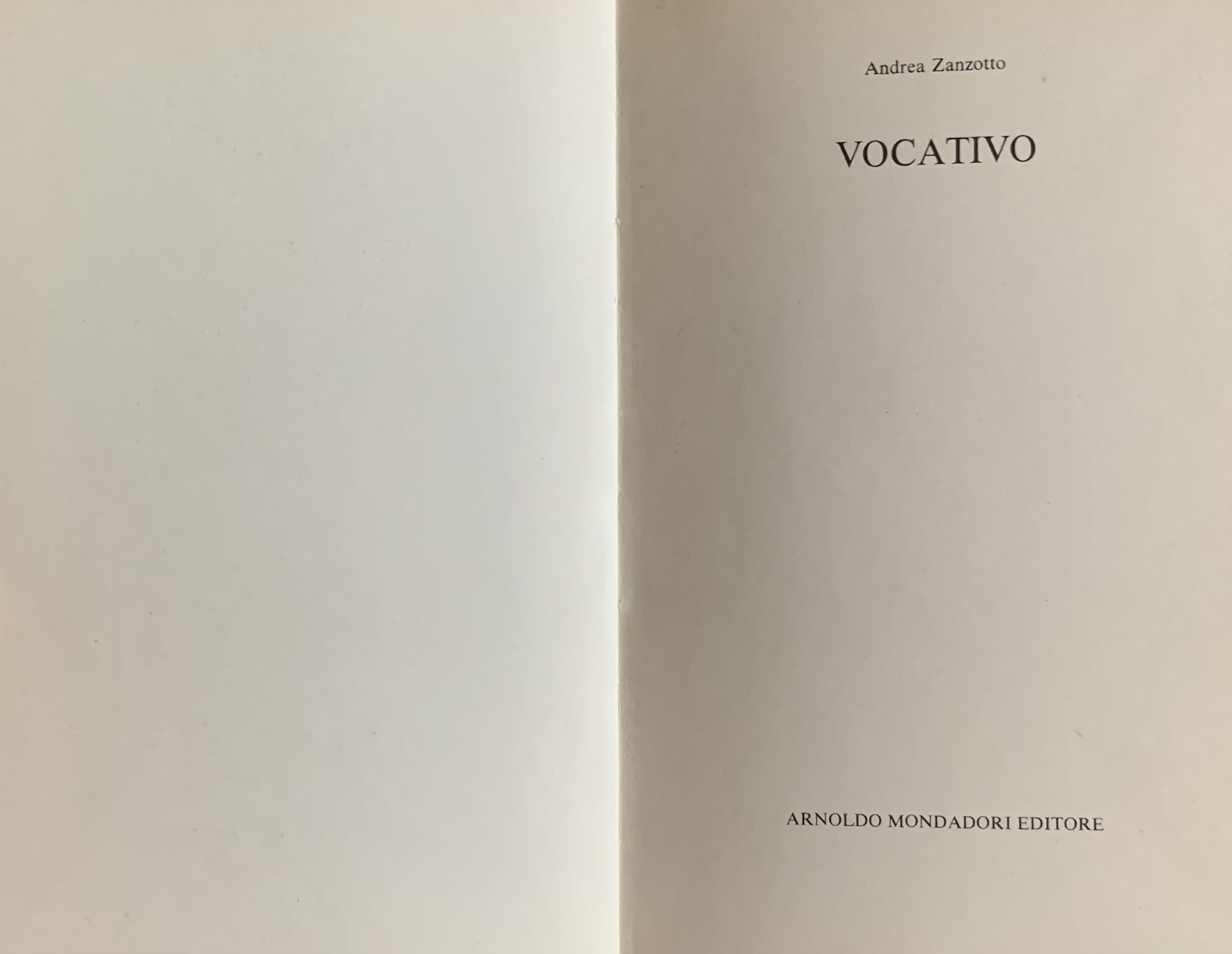 Zanzotto, Andrea - Vocativo   [Mondadori Milano, 1981] - immagine 3