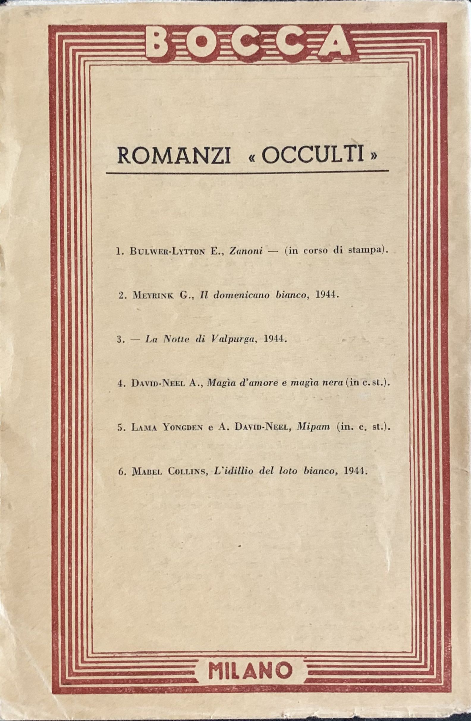 Meyrink, Gustav - Il domenicano bianco   [Fratelli Bocca Milano, 1944] - immagine 2