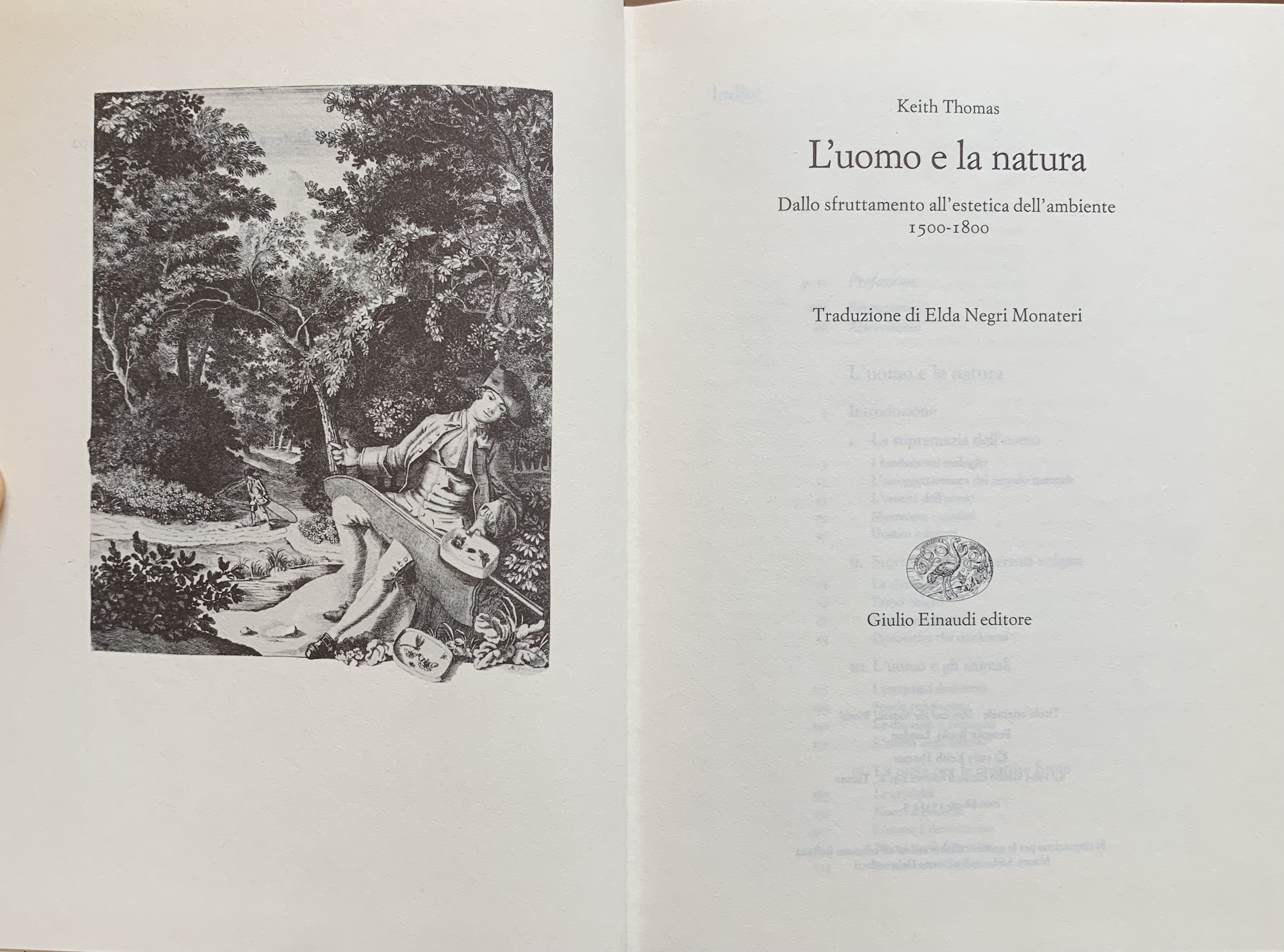 Thomas, Keith - L'uomo e la natura. Dallo sfruttamento all'estetica dell'ambiente 1500-1800   [Einaudi Torino, 1994] - immagine 3