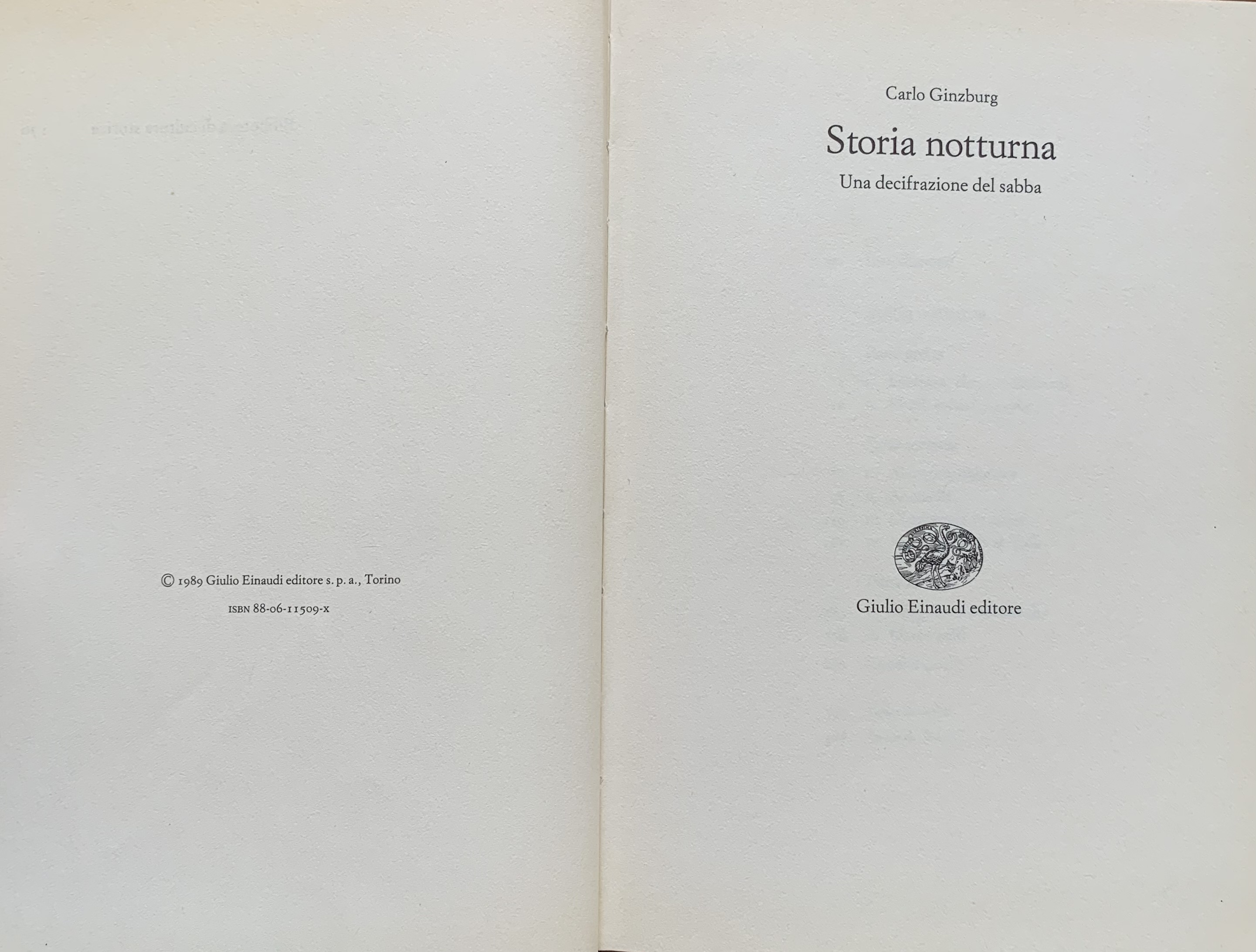 Ginzburg, Carlo - Storia notturna. Una decifrazione del sabba   [Einaudi Torino, 1989] - immagine 3