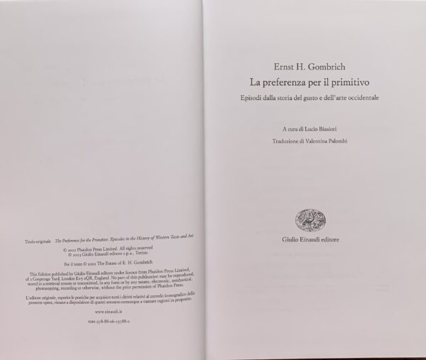 Gombrich, Ernst Hans - La preferenza per il primitivo. Episodi della storia del gusto e dell'arte occidentale   [Einaudi Torino, 2023]