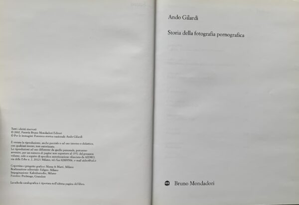 Gilardi, Ando - Storia della fotografia pornografica   [Bruno Mondadori Torino, 2002]