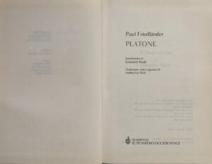 Friedlander, Paul - Platone   [Bompiani Milano, 2004] - immagine 3