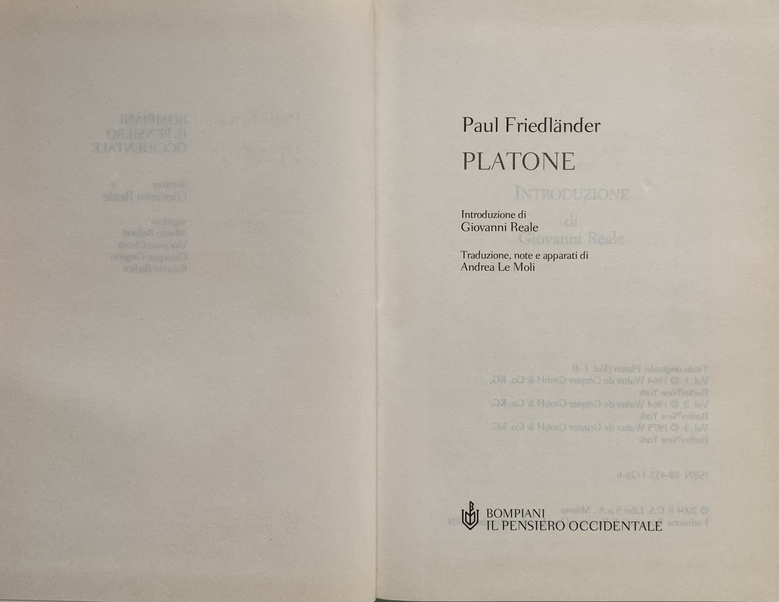 Friedlander, Paul - Platone   [Bompiani Milano, 2004] - immagine 3