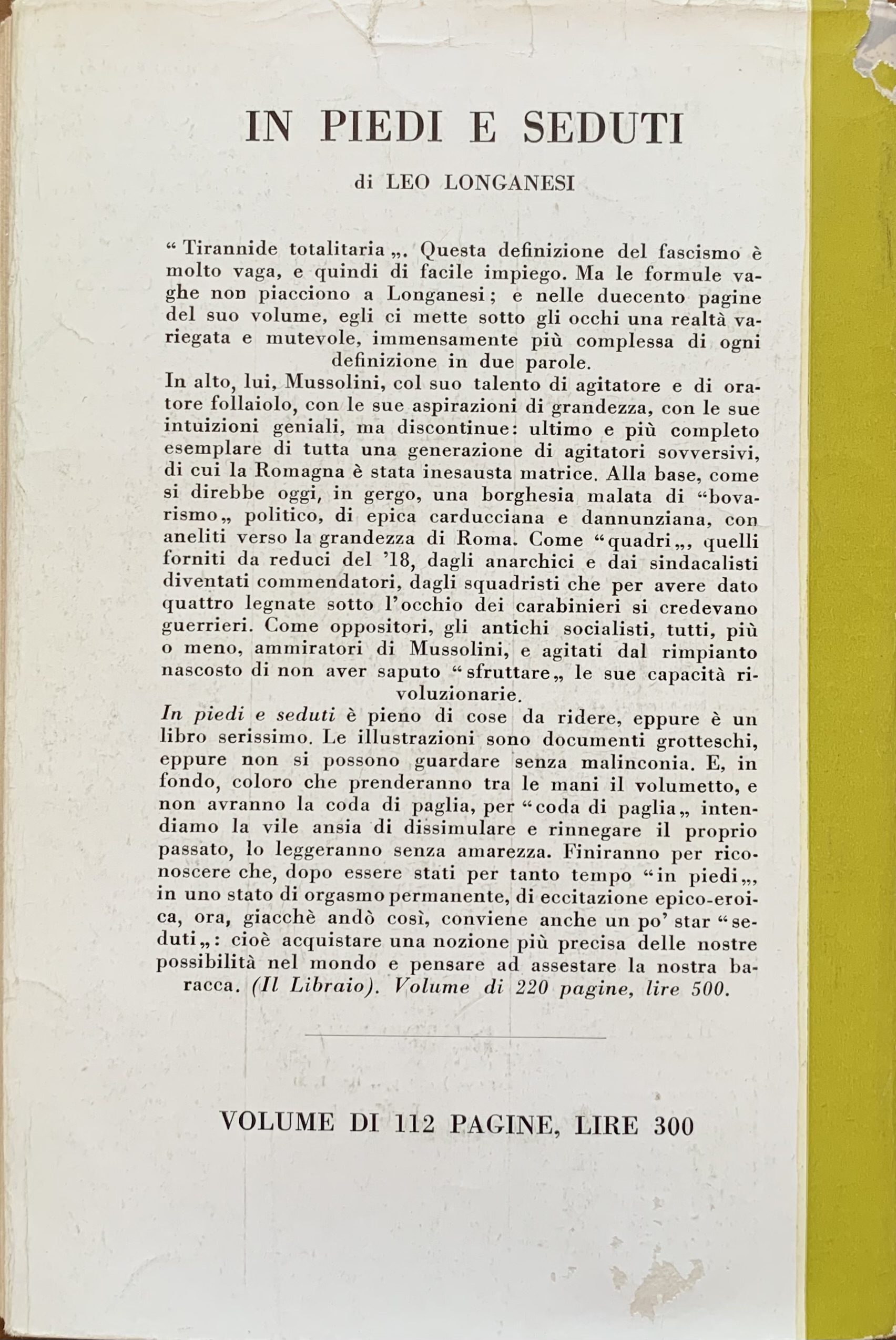 Longanesi, Leo - Il destino ha cambiato cavallo   [Longanesi Milano, 1951]